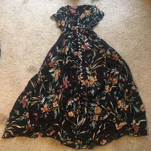 Floral Print Maxi Dress Boho